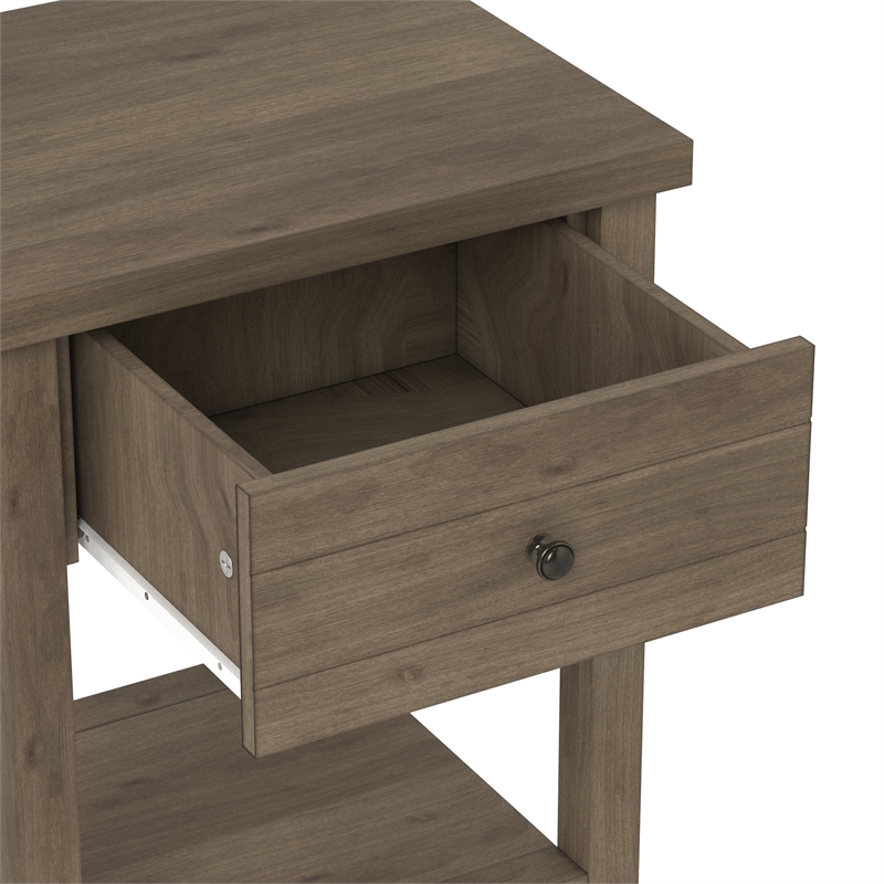 Bowery Hill Modern Wood Accent Table in Knotty Gray Oak
