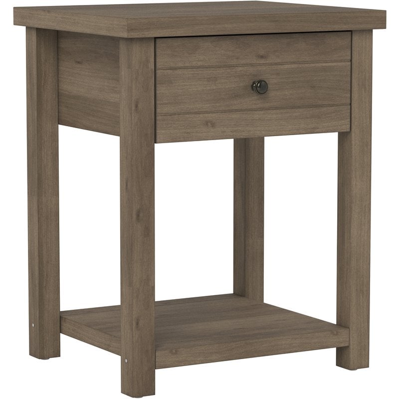 Bowery Hill Modern Wood Accent Table in Knotty Gray Oak