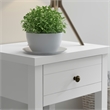 Bowery Hill Modern 1 Drawer Wood Accent Table in Matte White