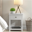Bowery Hill Modern 1 Drawer Wood Accent Table in Matte White