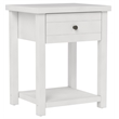 Bowery Hill Modern 1 Drawer Wood Accent Table in Matte White