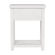 Bowery Hill Modern 1 Drawer Wood Accent Table in Matte White