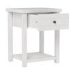 Bowery Hill Modern 1 Drawer Wood Accent Table in Matte White