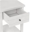 Bowery Hill Modern 1 Drawer Wood Accent Table in Matte White