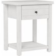 Bowery Hill Modern 1 Drawer Wood Accent Table in Matte White