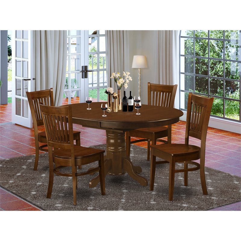 Bowery Hill 5-piece Traditional Wood Dining Set in Espresso