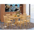 Bowery Hill 7-piece Traditional Wood Dining Table Set in Oak