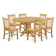 Bowery Hill 7-piece Traditional Wood Dining Table Set in Oak