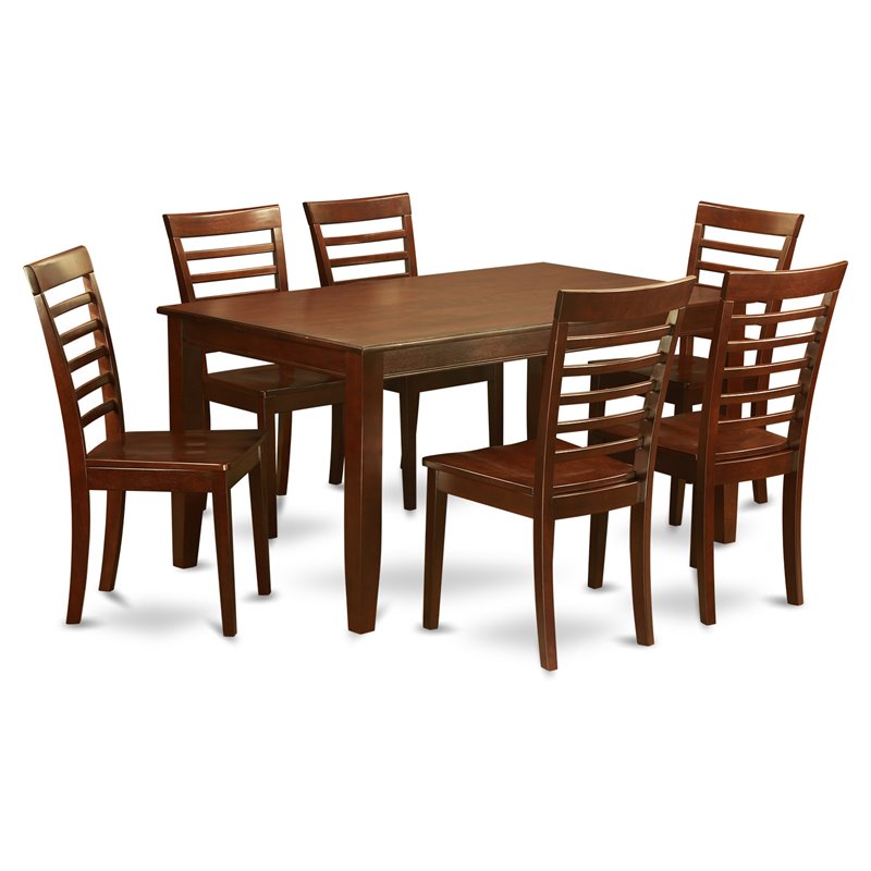 Bowery Hill 7-piece Traditional Wood Dining Set in Mahogany