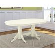 Bowery Hill Oval Traditional Wood Dining Table in Linen White