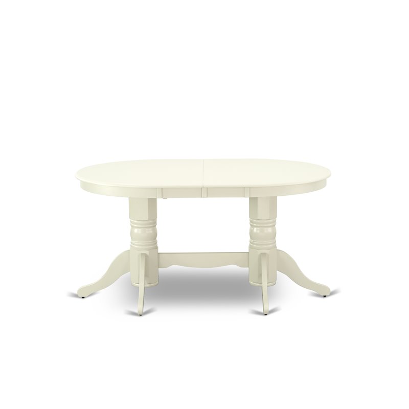 Bowery Hill Oval Traditional Wood Dining Table in Linen White
