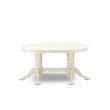 Bowery Hill Oval Traditional Wood Dining Table in Linen White