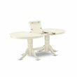 Bowery Hill Oval Traditional Wood Dining Table in Linen White