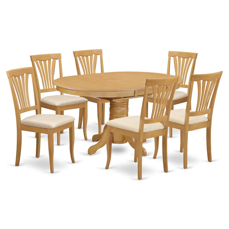 Bowery Hill 7-piece Traditional Wood Dining Room Set in Oak