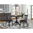 Bowery Hill Traditional Wood Dining Set with Round Table in Black