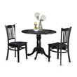 Bowery Hill Traditional Wood Dining Set with Round Table in Black