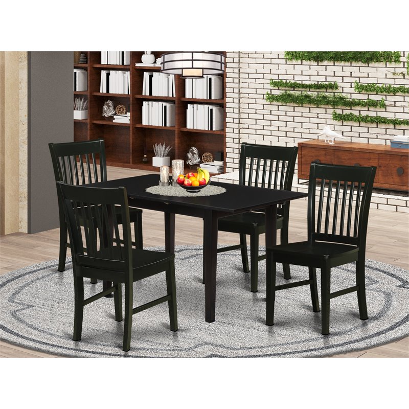 Bowery Hill 5-piece Traditional Wood Dining Set in Black