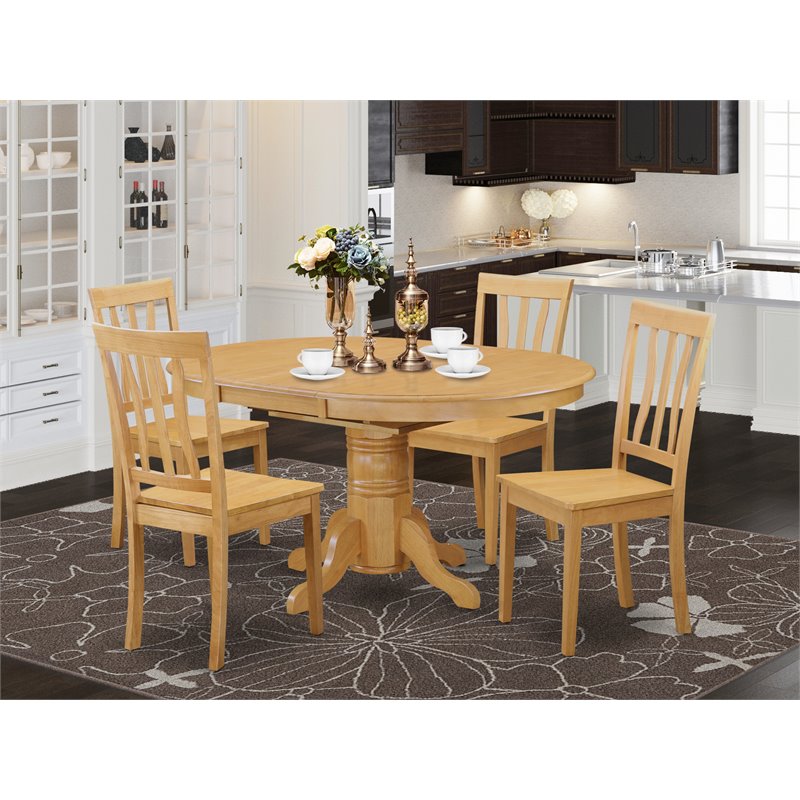 Bowery Hill 5-piece Traditional Wood Dining Room Set in Oak