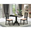 Bowery Hill 3-piece Traditional Wood Dining Table Set in Black