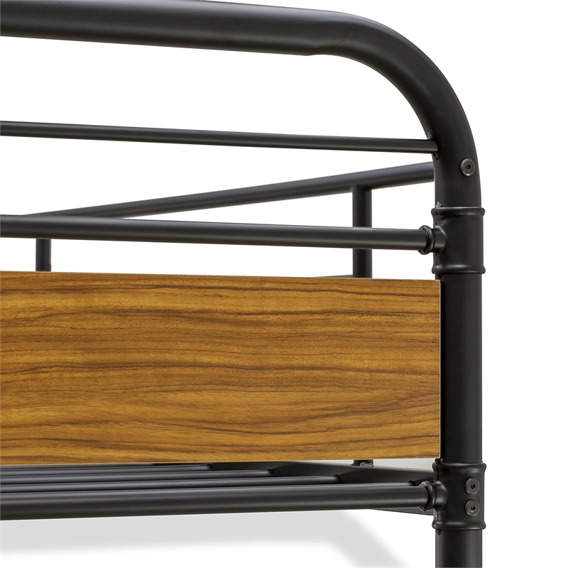 Bowery Hill Traditional Wood and Metal Bunk Bed in Black