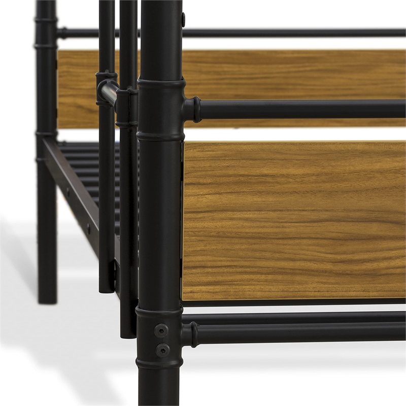 Bowery Hill Traditional Wood and Metal Bunk Bed in Black