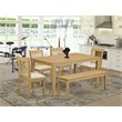 Bowery Hill 6-piece Traditional Wood Dinette Table Set in Oak