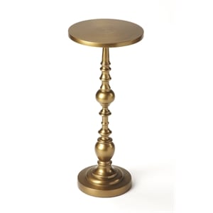 Bowery Hill Aluminium Antique Gold End Table in Gold