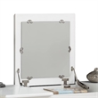Bowery Hill Furniture Wood Vanity Set with Stool and Mirror in White