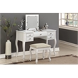 Bowery Hill Furniture Wood Vanity Set with Stool and Mirror in White