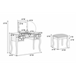 Bowery Hill Furniture Wood Vanity Set with Stool and Mirror in White