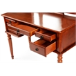 Bowery Hill Furniture Wood Vanity Set with Mirror and Stool in Cherry