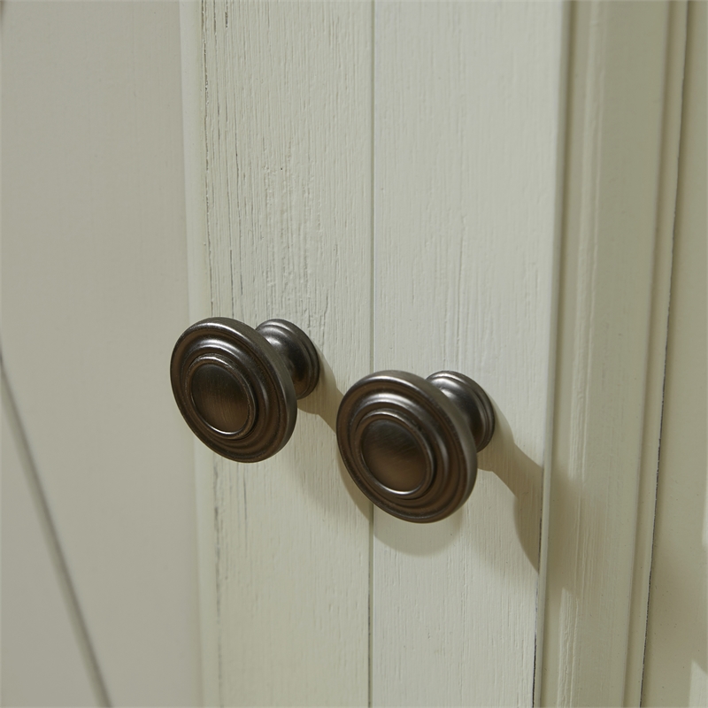 Bowery Hill Traditional Wood Seaside Corner China Cabinet in White