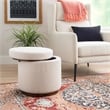 Bowery Hill Sherpa Fabric Upholstered Ottoman with Storage in Walnut Stained