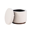 Bowery Hill Sherpa Fabric Upholstered Ottoman with Storage in Walnut Stained