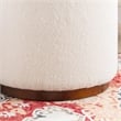 Bowery Hill Sherpa Fabric Upholstered Ottoman with Storage in Walnut Stained
