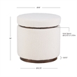 Bowery Hill Sherpa Fabric Upholstered Ottoman with Storage in Walnut Stained