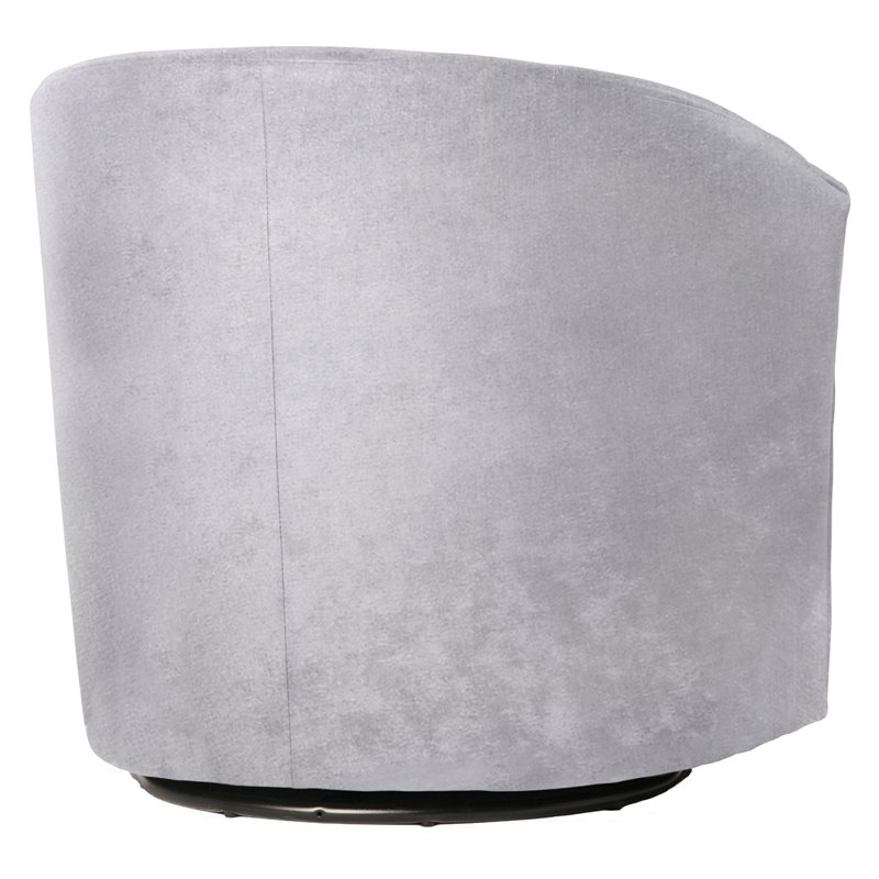 Bowery Hill Transitional Microfiber Swivel Accent Chair in Gray