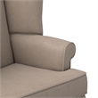 Bowery Hill Traditional Styled Fabric Wing Back Chair in Beige