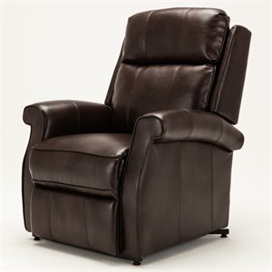 bowery hill traditional styled faux leather lift chair in brown