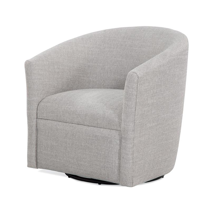 Bowery Hill Transitional Fabric Swivel Chair in Sea Oat Beige