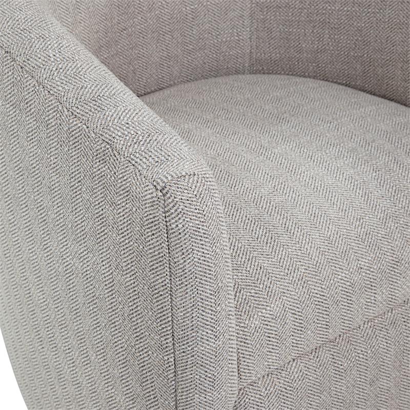 Bowery Hill Transitional Fabric Swivel Chair in Sea Oat Beige