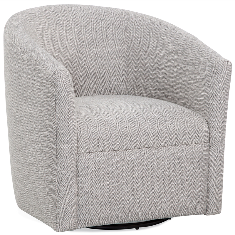 Bowery Hill Transitional Fabric Swivel Chair in Sea Oat Beige