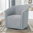 Bowery Hill Transitional Styled Fabric Swivel Chair in Indigo Blue
