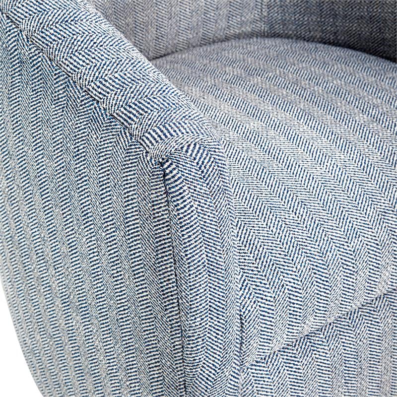 Bowery Hill Transitional Styled Fabric Swivel Chair in Indigo Blue