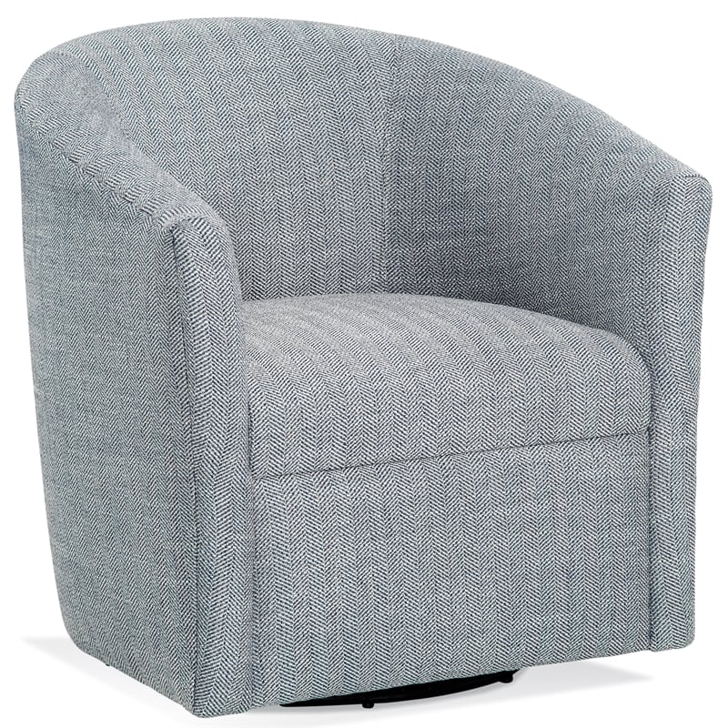 Bowery Hill Transitional Styled Fabric Swivel Chair in Indigo Blue