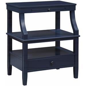 Bowery Hill Transitional Wooden Storage Nightstand in Midnight Blue