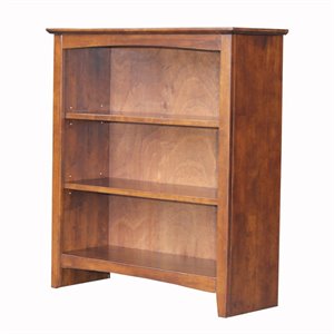 bowery hill solid wood shaker styled bookcase in espresso