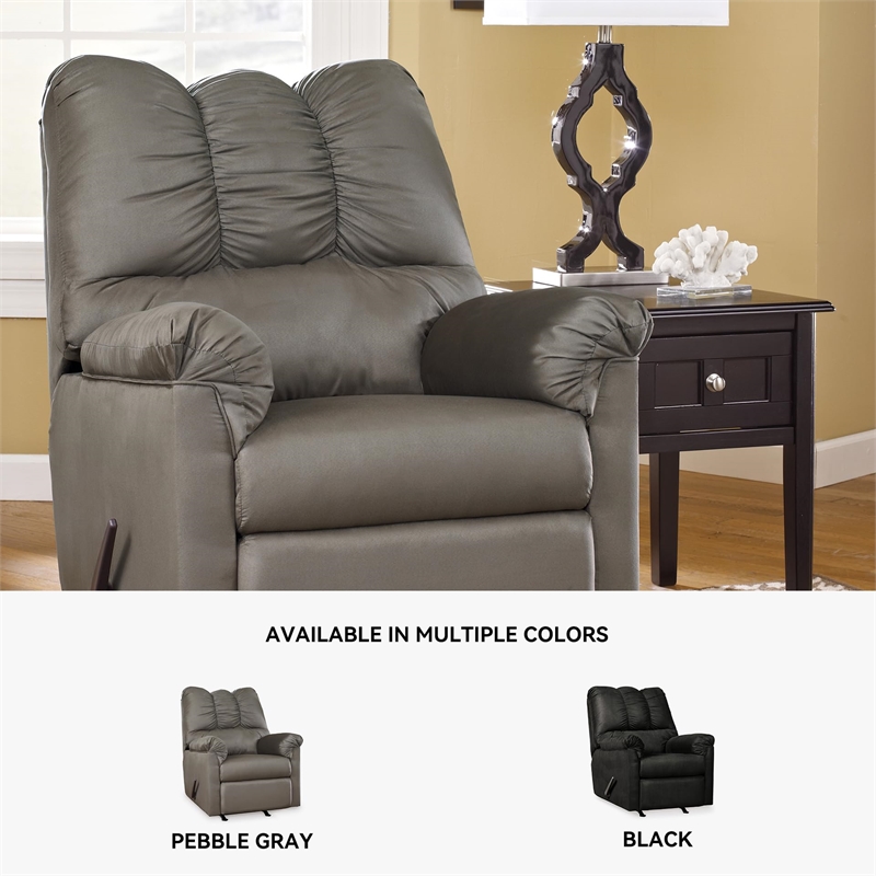 Bowery Hill Modern Fabric Rocker Recliner in Cobblestone Gray