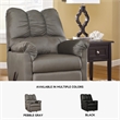 Bowery Hill Modern Fabric Rocker Recliner in Cobblestone Gray