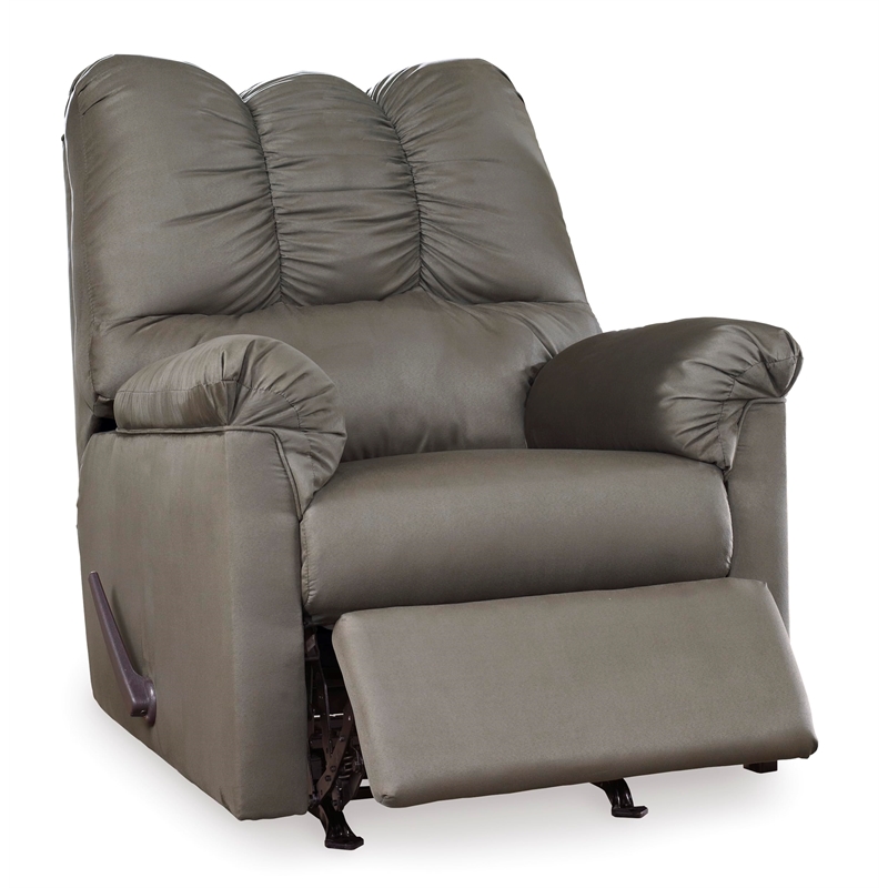 Bowery Hill Modern Fabric Rocker Recliner in Cobblestone Gray